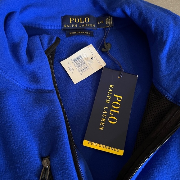 NWT Men's Polo Ralph Lauren Performance Fleece Zip Front Vest Royal Blue LARGE - Picture 4 of 4
